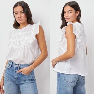 Rails Ivory Ruffle Sleeve Blouse